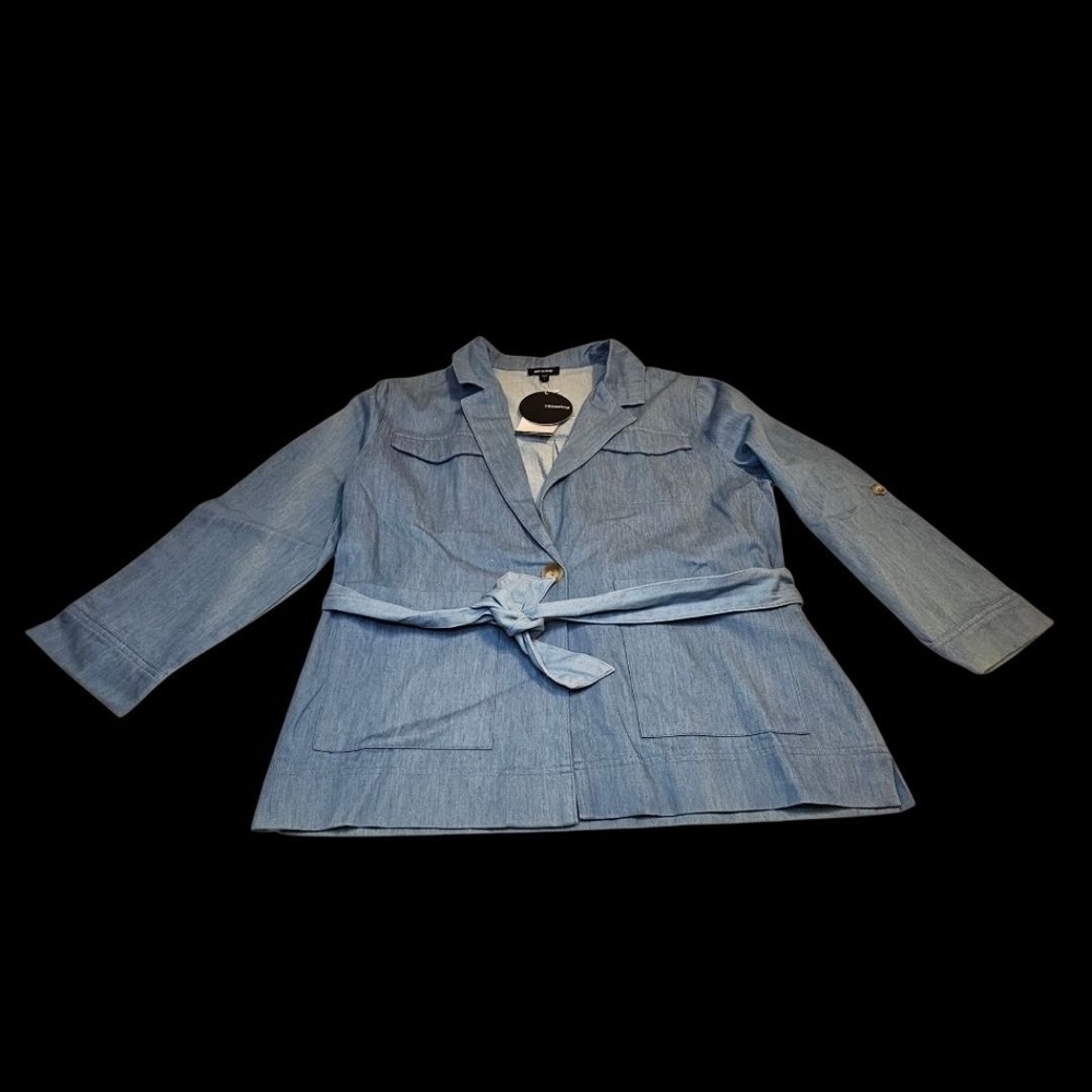 NWT Mittoshop Jacket with Rollup Sleeves and Tie Waist 100% Cotton Small